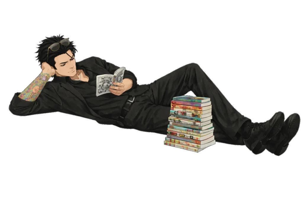 Yakuza Manga - Tumabado leyendo novedades manga