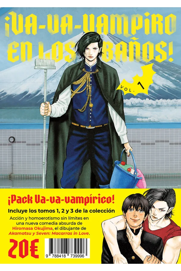 Portada del manga ¡Va-va-vampiro en los baños! - Pack tomos 1 a 3 - Yakuza Manga